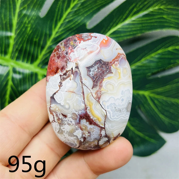 Red Crazy Agate Palm Stone-ToShay.org
