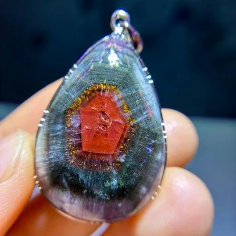 Red Auralite Cacoxenite Pendant-ToShay.org