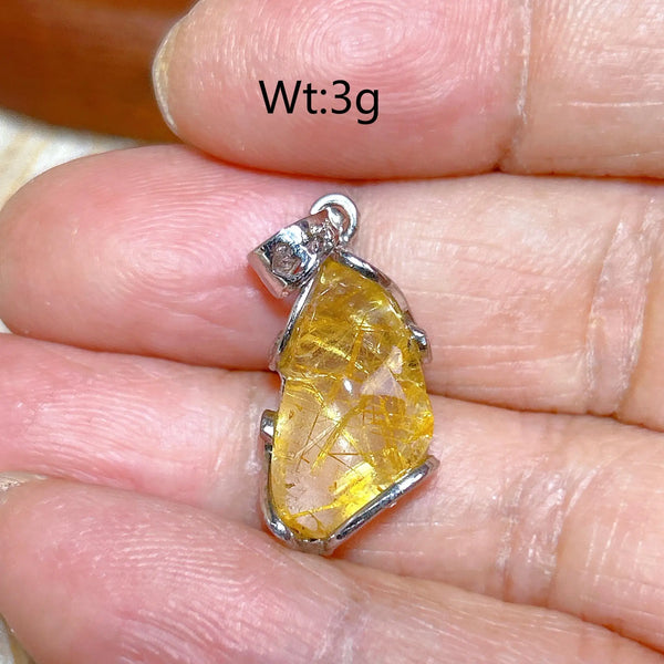 Gold Rutilated Pendant-ToShay.org