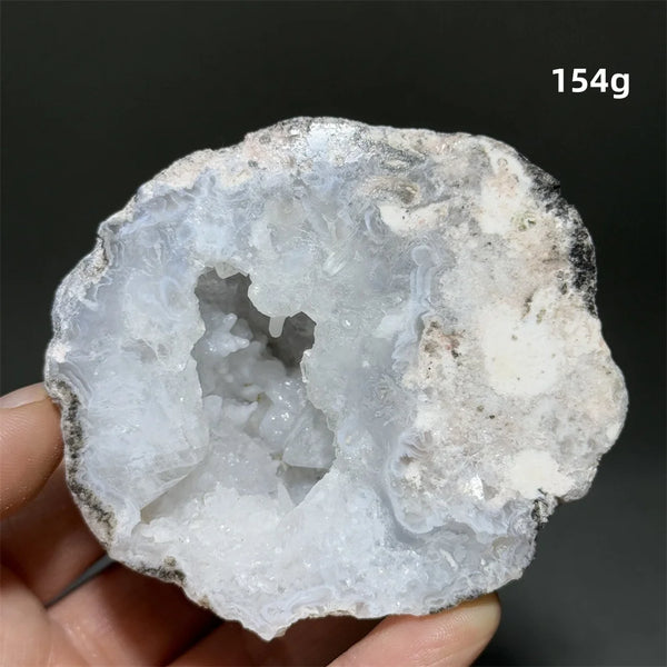 White Agate Crystal Cave Egg-ToShay.org