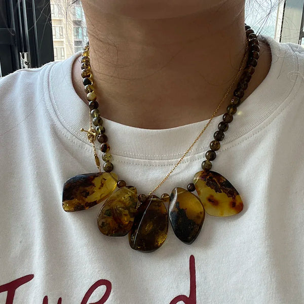 Yellow Amber Necklace-ToShay.org