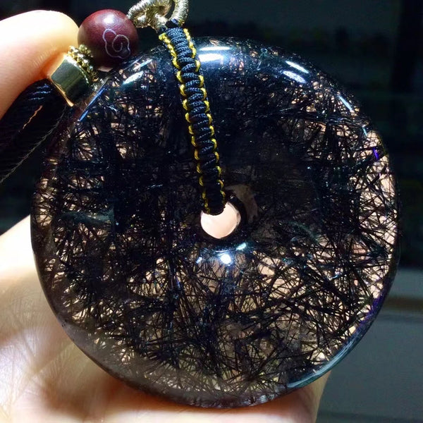 Black Rutilated Quartz Pendant-ToShay.org