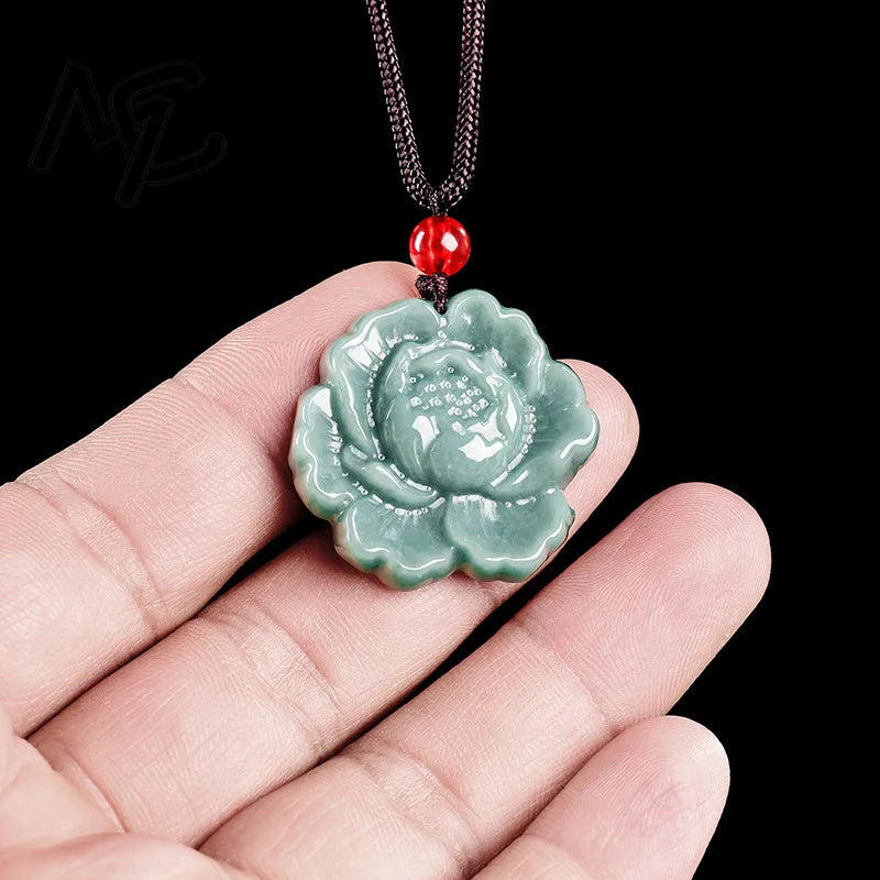 Blue Jadeite Peony Flower-ToShay.org