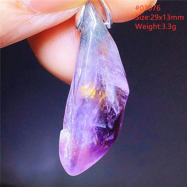 Purple Cacoxenite Auralite Pendant-ToShay.org