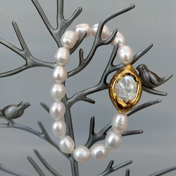 White Rice Pearl Bracelet-ToShay.org
