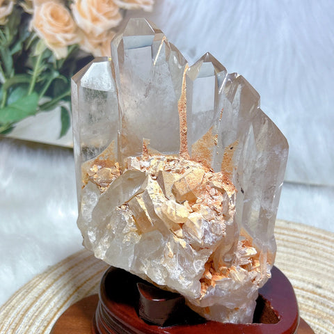 Clear Rainbow Quartz Cluster-ToShay.org