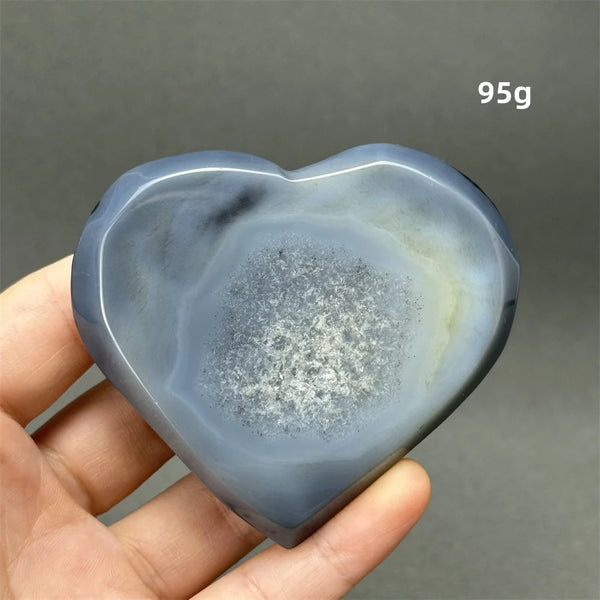 Grey Agate Geode Heart-ToShay.org