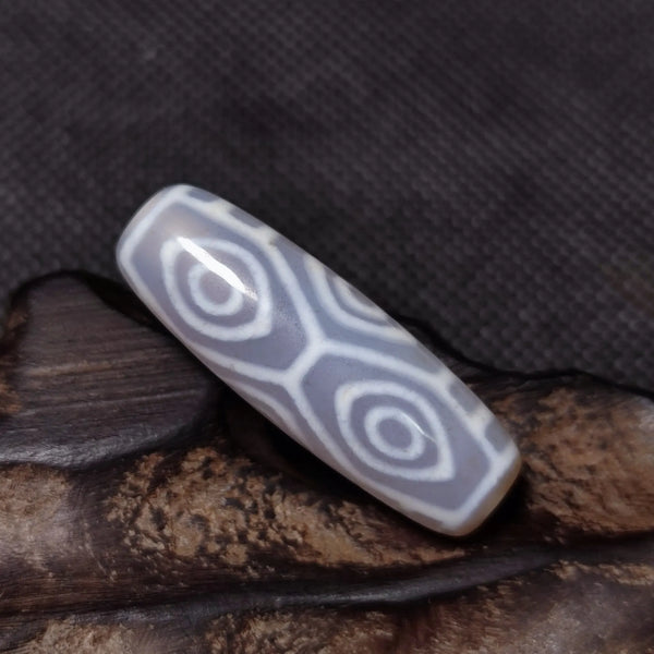 Grey Jade Agate Dzi Beads-ToShay.org