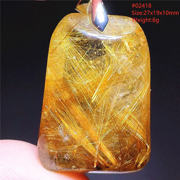 Gold Rutilated Quartz Pendant-ToShay.org