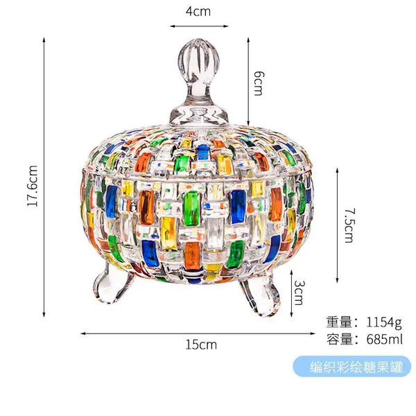 Crystal Glass Candy Jar-ToShay.org