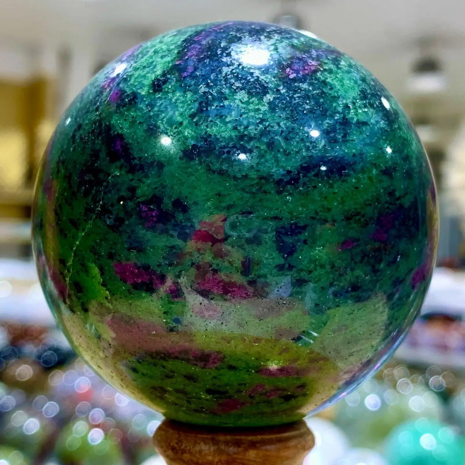 Green Ruby Zoisite Ball-ToShay.org