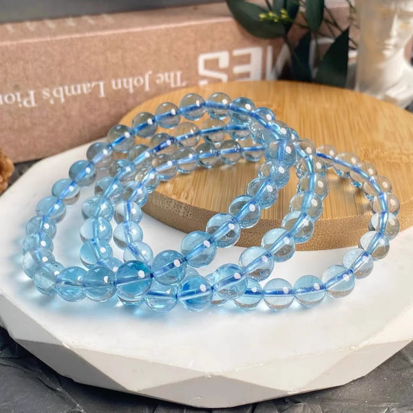 Blue Topaz Bead Bracelet-ToShay.org