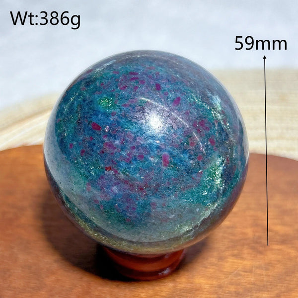 Fluorescence Ruby Kyanite Ball-ToShay.org