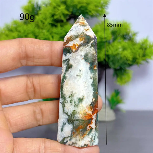 Red Green Moss Agate Point-ToShay.org