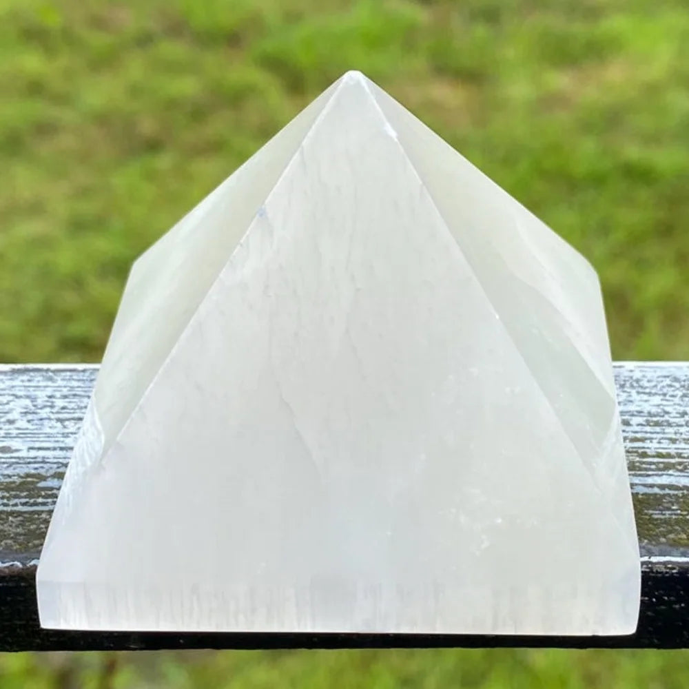 White Selenite Pyramid-ToShay.org