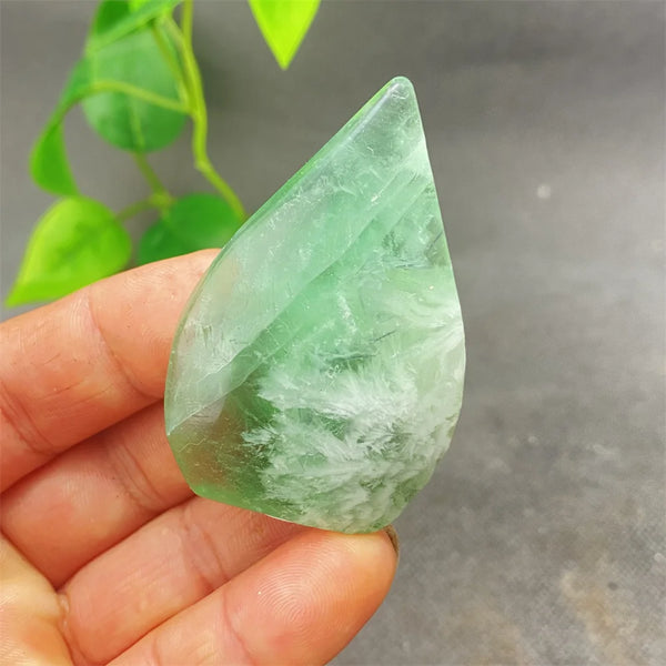 Green Feather Fluorite Heart-ToShay.org
