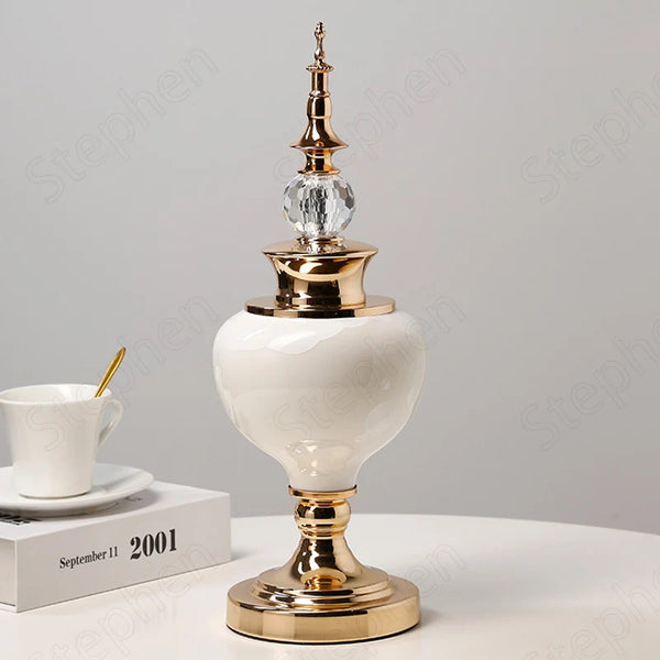 White Gold Ceramic Vase-ToShay.org