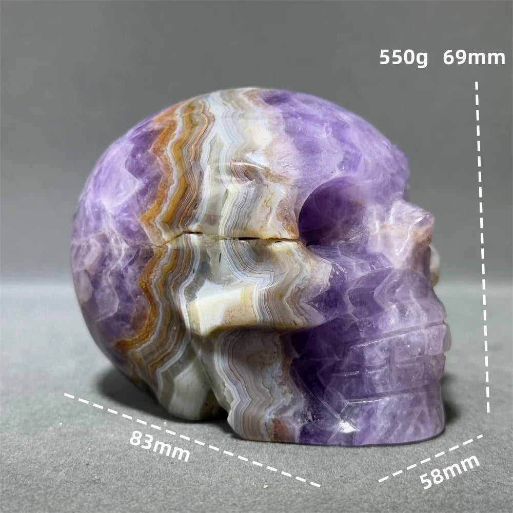 Natural Fantasy Amethyst Skull Hand-Carved Skull Aura Super Energy Home Decoration Witchcraft Altar Meditation Ornaments-ToShay.org