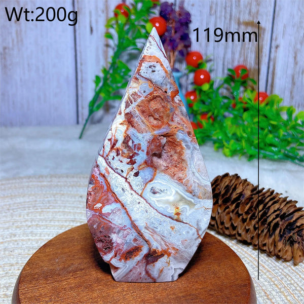 Red White Agate Druzy Flame-ToShay.org