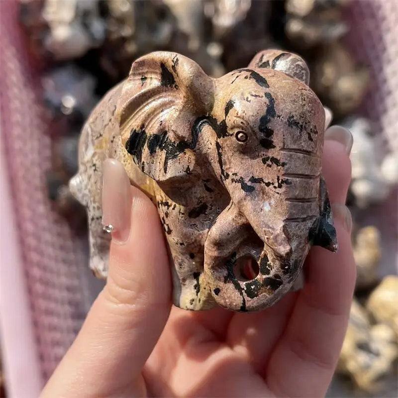 Brown Picture Stone Elephant-ToShay.org