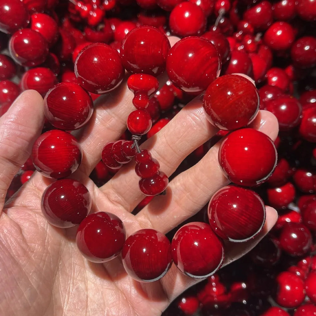 Red Wood Buddha Beads-ToShay.org