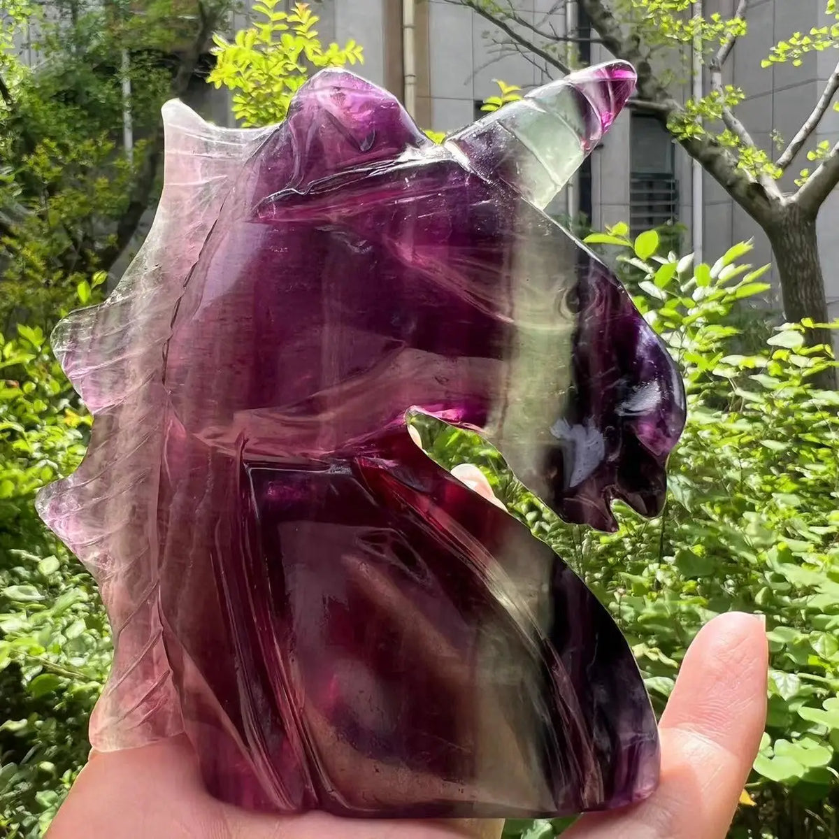 Purple Fluorite Unicorn Head-ToShay.org