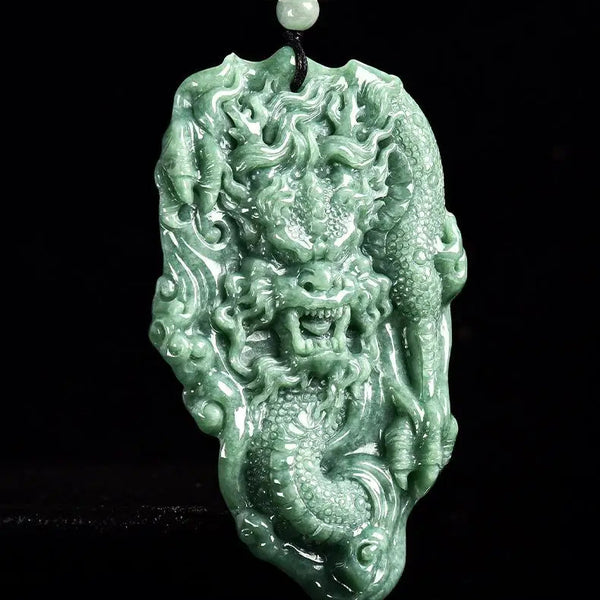 Green Jadeite Dragon Pendant-ToShay.org