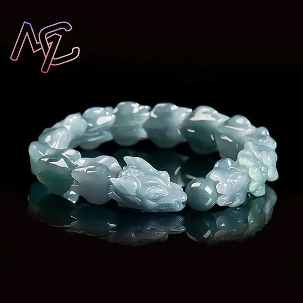 Blue Jadeite Dragon Bracelet-ToShay.org