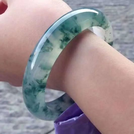 Green Aquatic Agate Bangle-ToShay.org