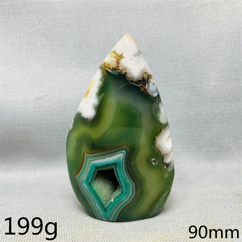 Green Cherry Blossom Agate Flame-ToShay.org