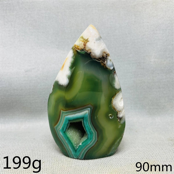 Green Cherry Blossom Agate Flame-ToShay.org