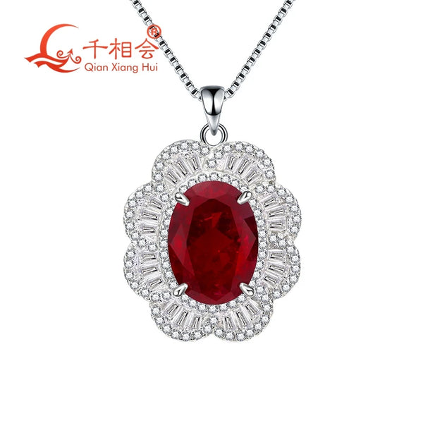 Red Ruby Pendant Necklace-ToShay.org