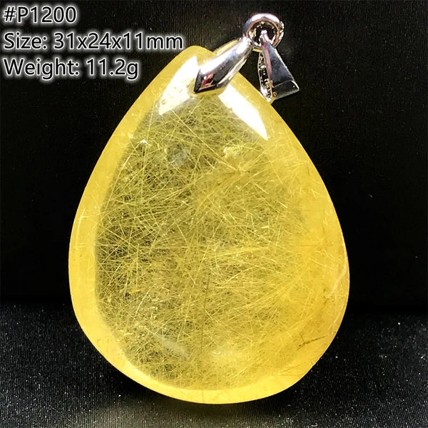 Gold Rutilated Quartz Pendant-ToShay.org