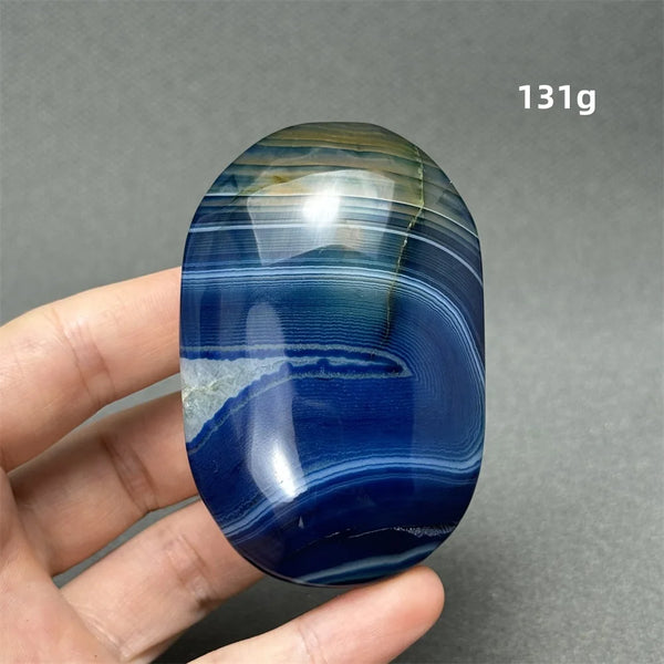 Blue Agate Palm Stone-ToShay.org