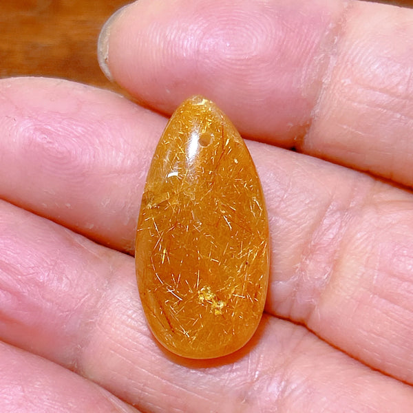 Gold Rutilated Crystal Pendant-ToShay.org
