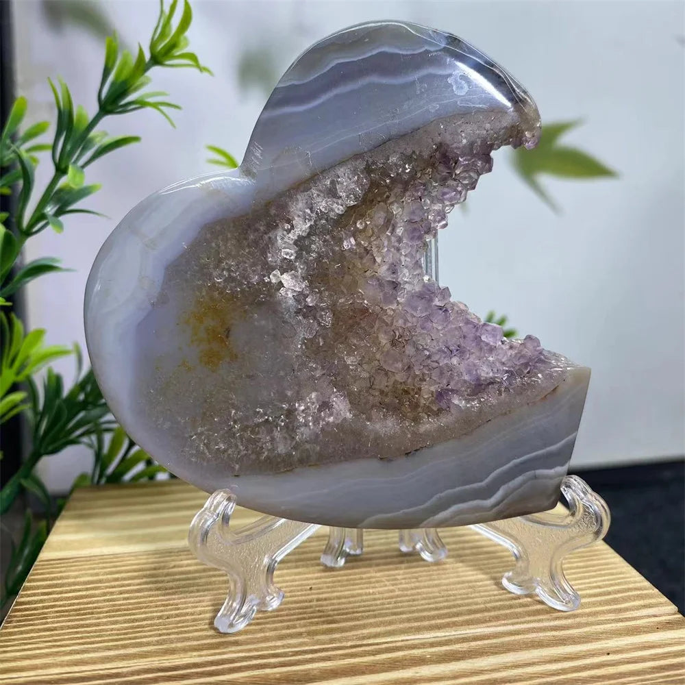 Purple Amethyst Cluster Heart-ToShay.org
