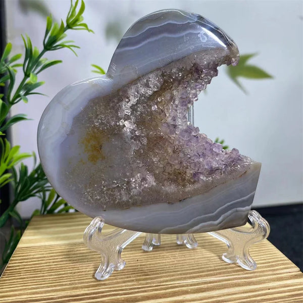 Purple Amethyst Cluster Heart-ToShay.org