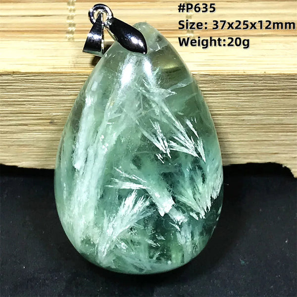Green Feather Fluorite Pendant-ToShay.org