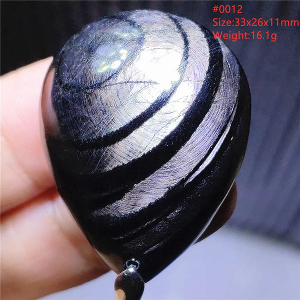 Silver Black Hypersthene Pendant-ToShay.org