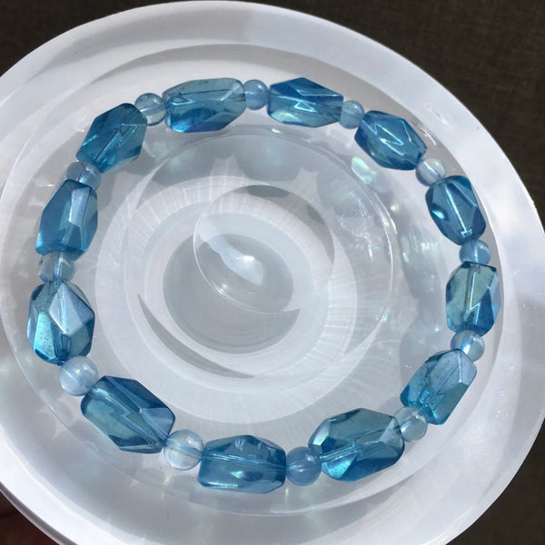 Blue Aquamarine Quartz Bracelet-ToShay.org