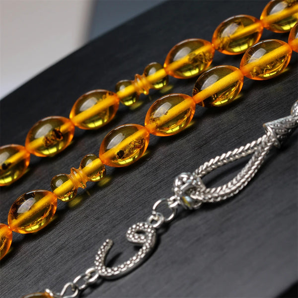 Yellow Amber Insect Prayer Beads-ToShay.org