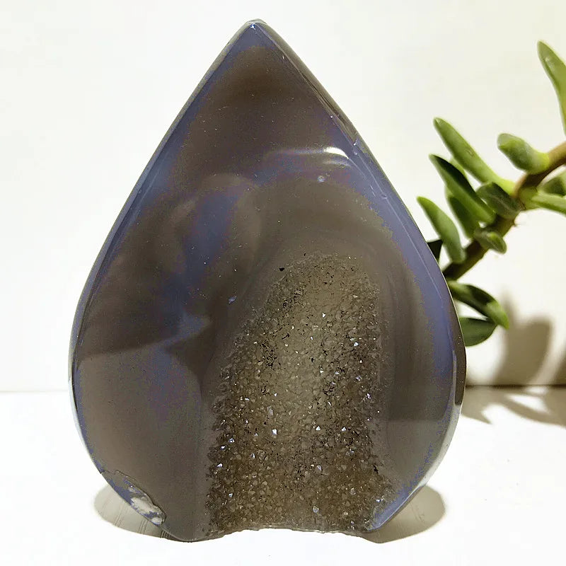 Blue Agate Geode Point-ToShay.org