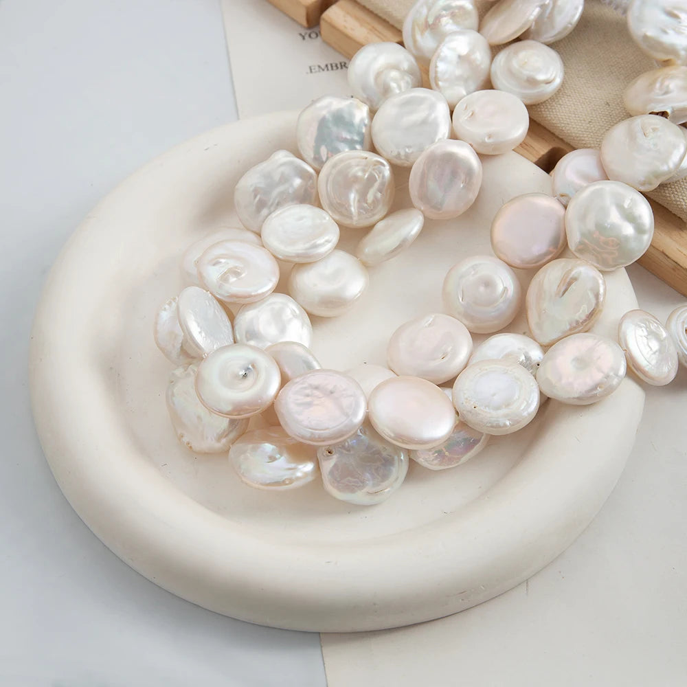 White Pearl Coin Beads-ToShay.org