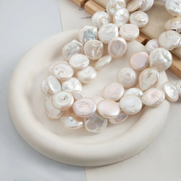 White Pearl Coin Beads-ToShay.org