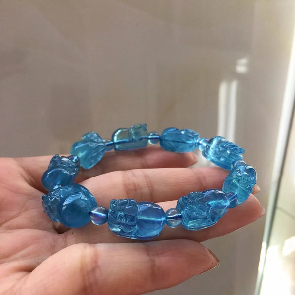 Blue Aquamarine Pi Xiu Bracelet-ToShay.org