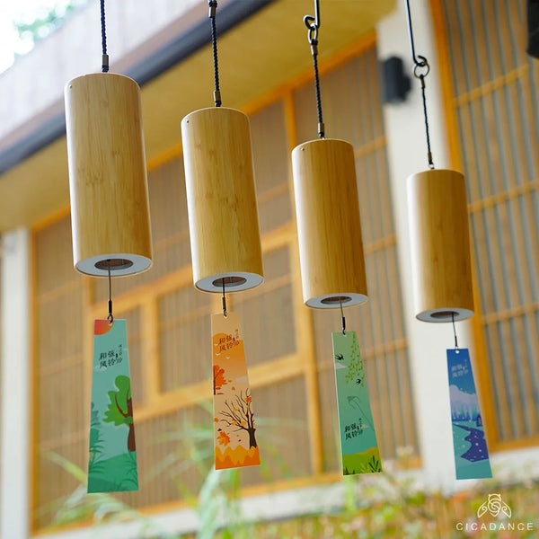 Bamboo Chord Wind Chimes-ToShay.org