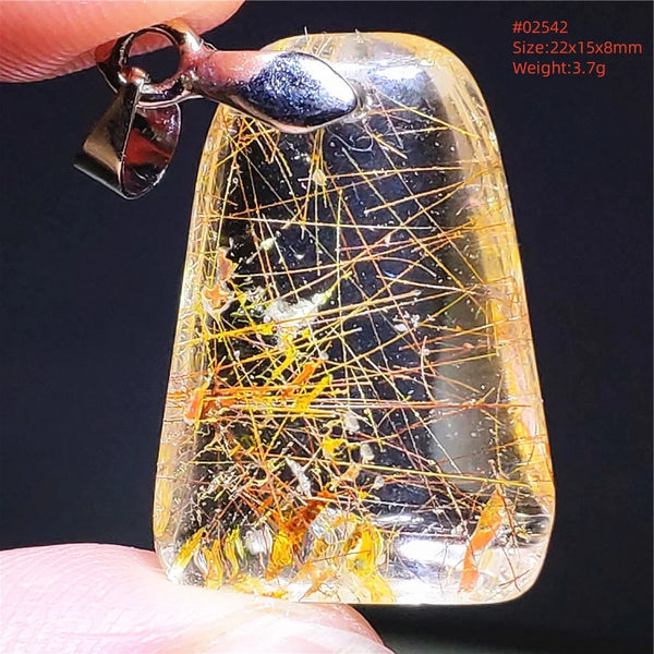 Gold Rutilated Quartz Pendant-ToShay.org