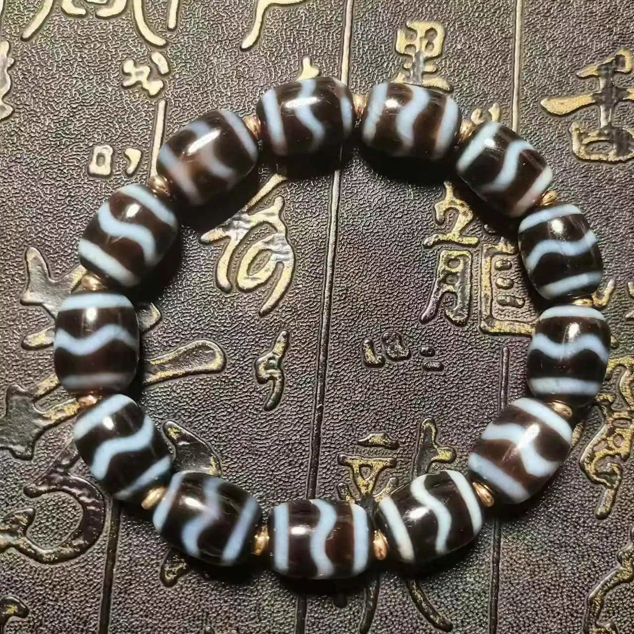 Tibetan Agate Dzi Bracelet-ToShay.org