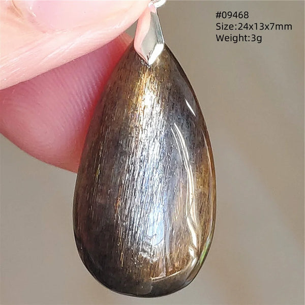 Black Moonstone Sunstone Pendant-ToShay.org