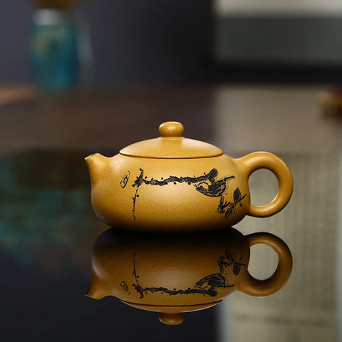 Yellow Yixing Clay Teapot-ToShay.org